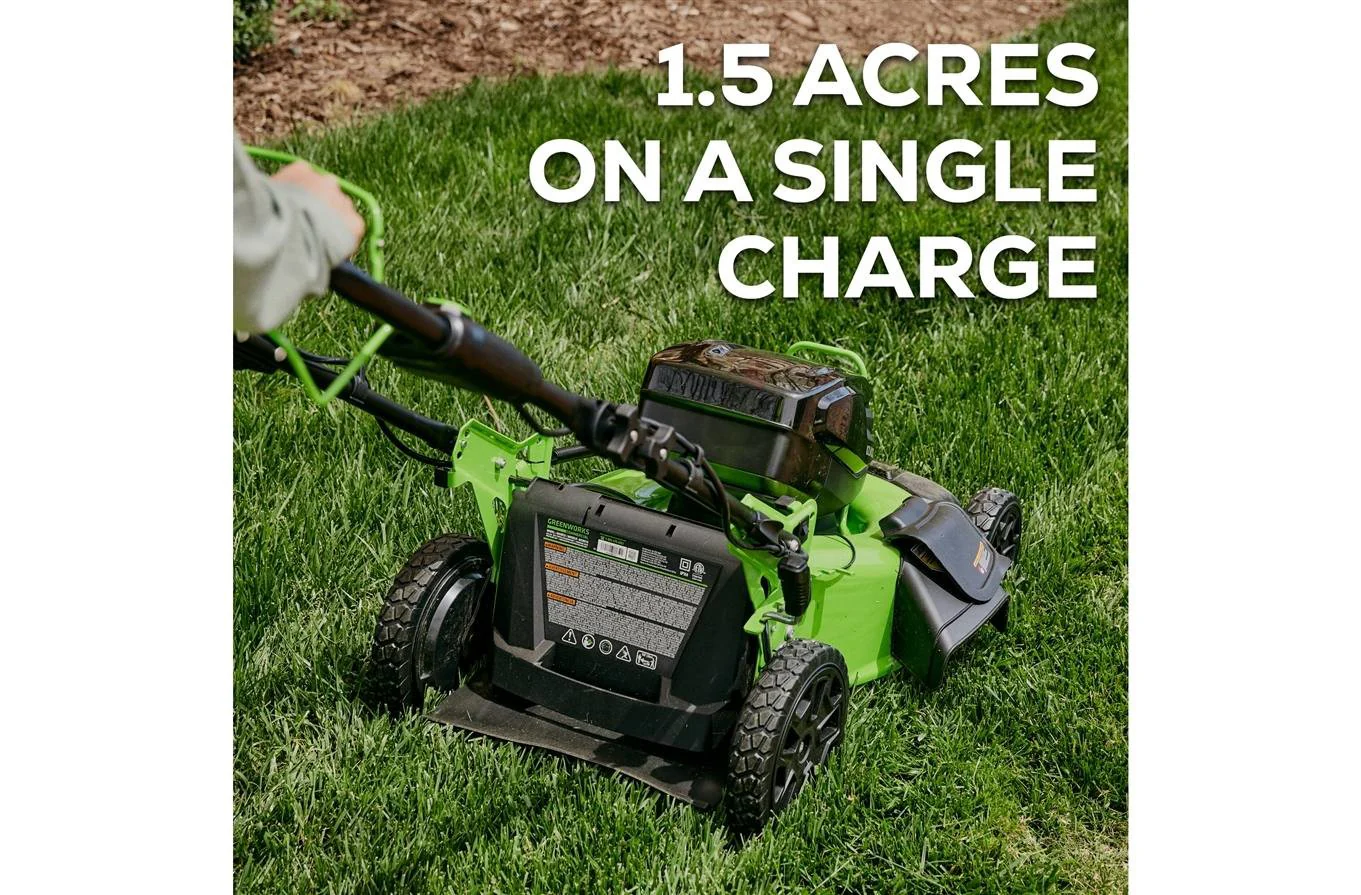Greenworks 82V 21" Brushless Self-Propelled Mower with 8Ah Battery and Dual Port Charger (82LM21S-8DP) - Image 4
