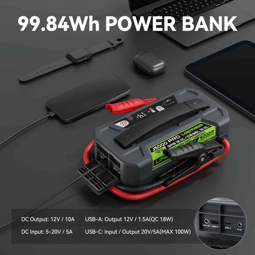 LOKITHOR J5000 PRO ConnectMax Jump Starter w/ 100W Fast Charging (ACCJ5000-PRO) - Image 3
