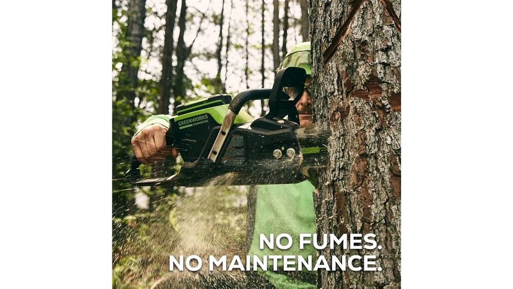 Greenworks 82V 20" 3.4kW Chainsaw with 4Ah Battery and Dual Port Charger (82CS34-4DP) - Image 4