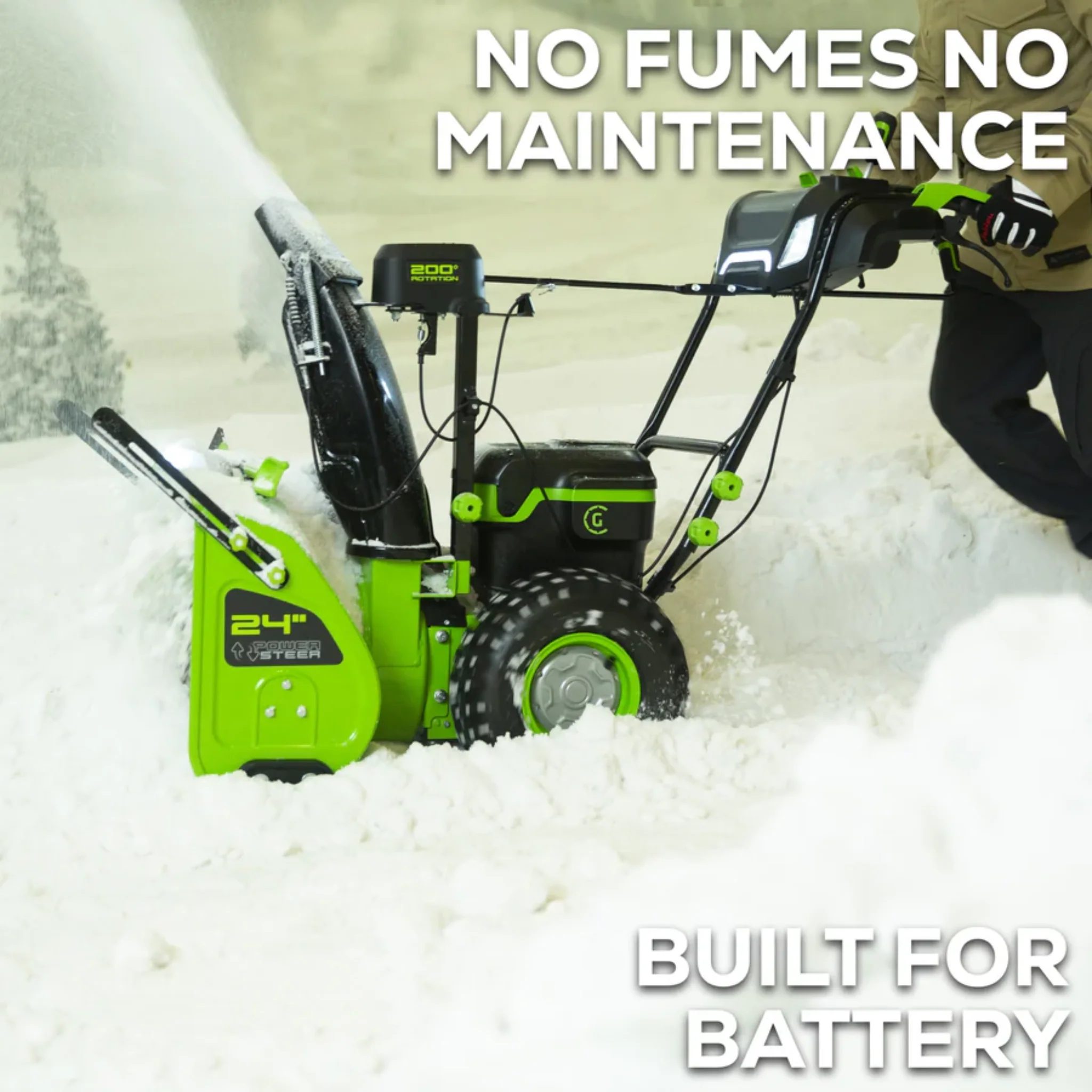 Greenworks 82V Dual Stage Snow Thrower with (3) 6Ah Batteries and Dual Port Charger | 82SN24D-63DP - Image 4