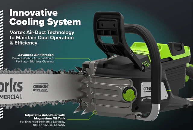 Greenworks OPTIMUS 82V 3.6kw 20" Chainsaw Kit with CORE400 Battery & DP Charger (OCS600-C4DP-20) - Image 3